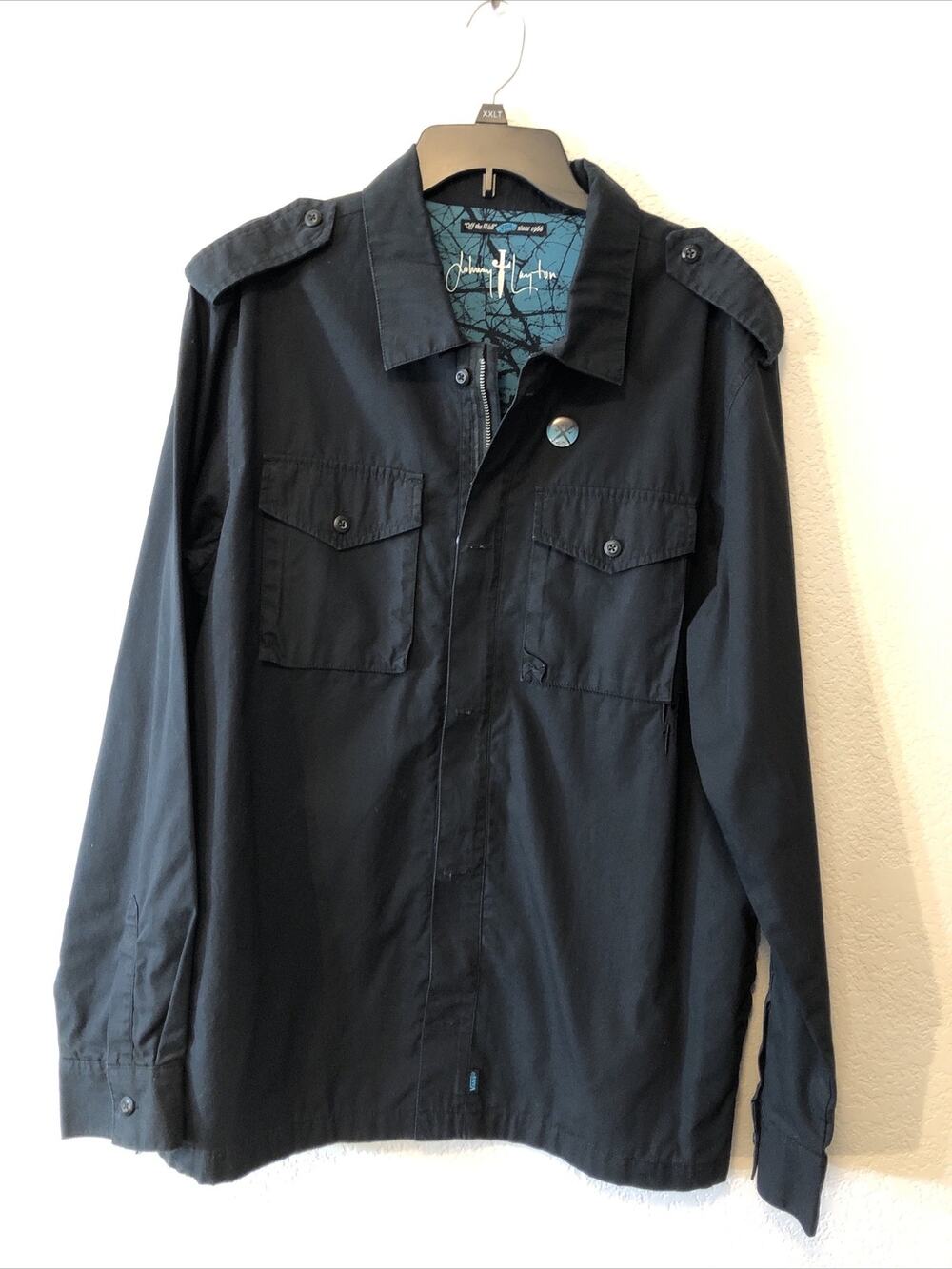 Vans Jonny Layton Coat Jacket Men’s XL Canvas Black Zip Button Off The Wall